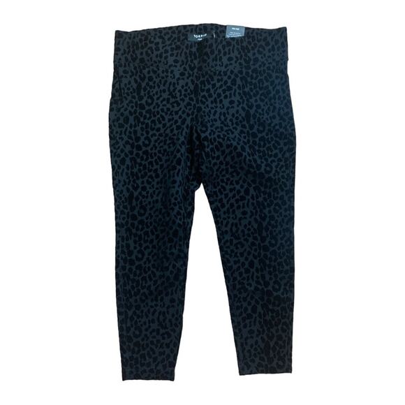 torrid Pants - Torrid size 1 1x 14 16 pixie pant black leopard new casual ankle work velour